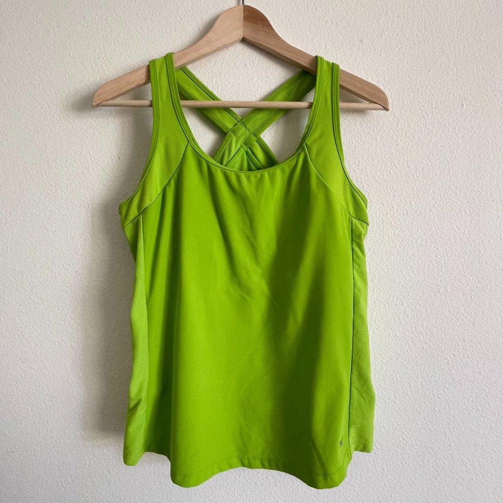 Lime Green Athletic Criss-cross Tank